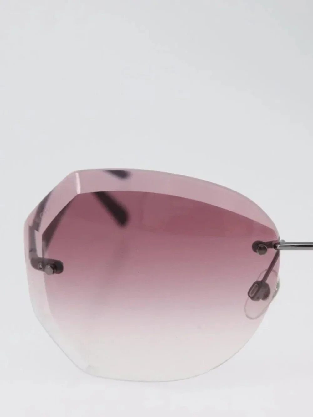 CHANEL Sunglasses metal Bordeaux CC Auth SW2292V